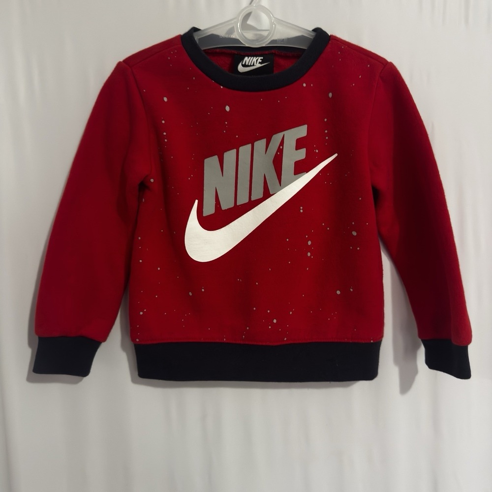 Size 2T Nike Paint Splatter Pullover Sweater Red Toddler